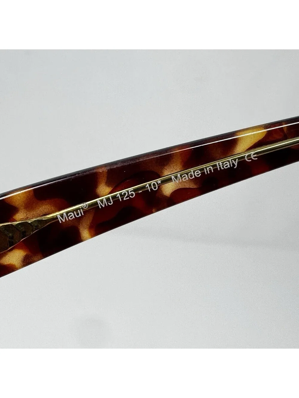 Vintage Maui Jim MJ125-10 Tortoise Polarized Sunglasses Brown Lenses Italy Rare